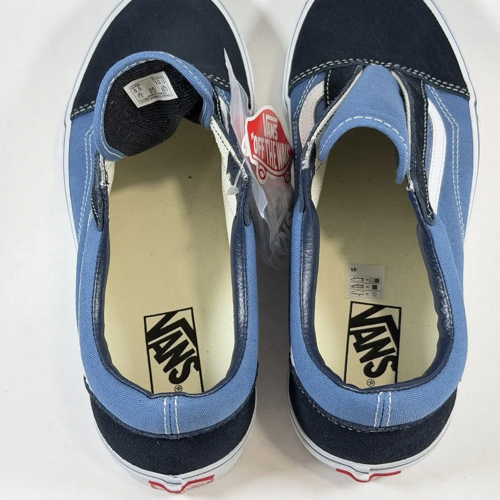 Vans Old Skool Womens-10‎ Mens-8.5 Navy White' Classic Skate Shoes / VN000D3HNVY